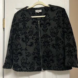 Kate Rosy jacket black on black PXL can be machine washed and hang dry $16